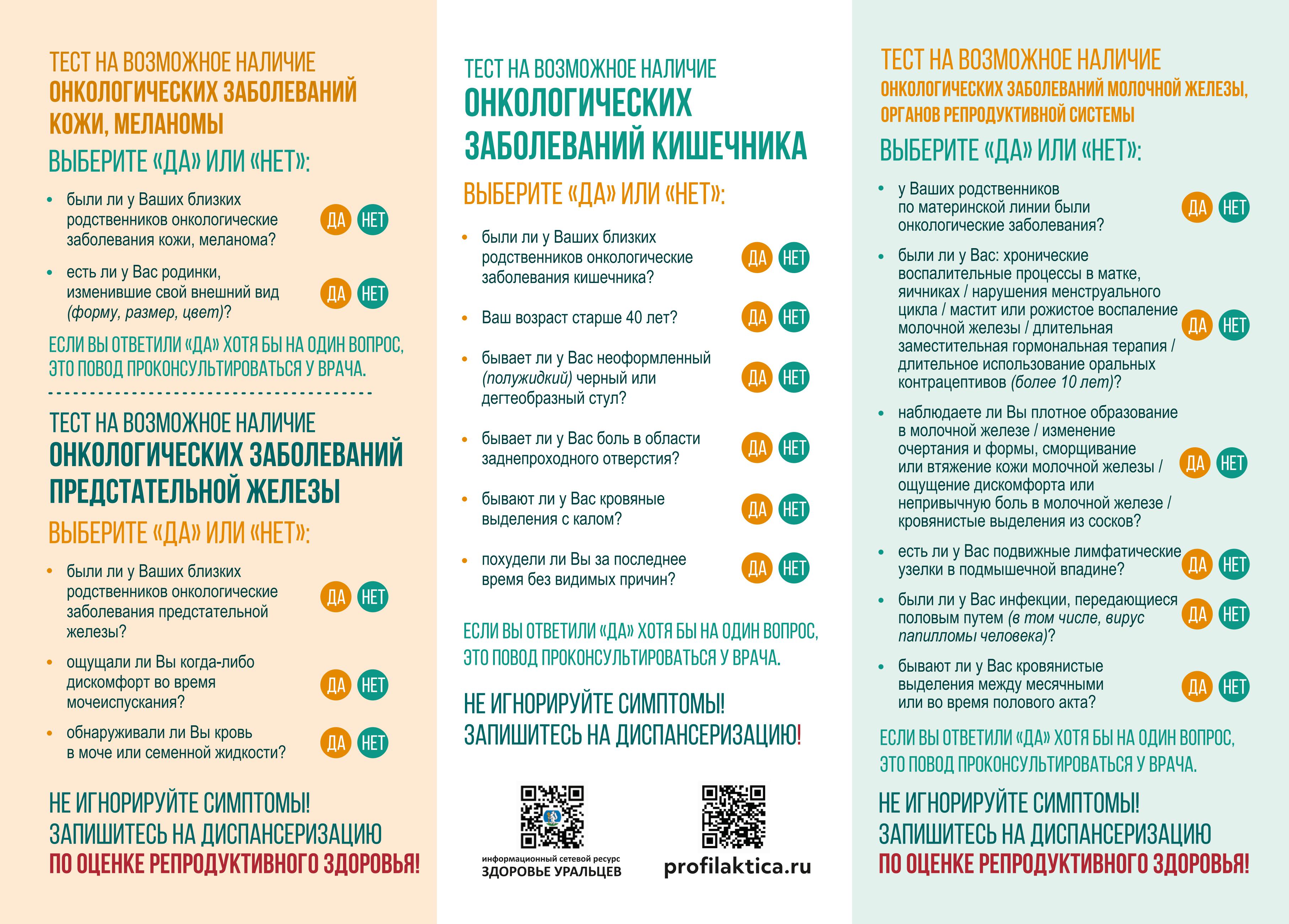 1 Мед тестирование опросник ОНКОЛОГИЯ А4 изображения 1